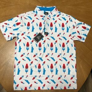 Fun Men’s Golf Polo Size Medium America, 4th of July